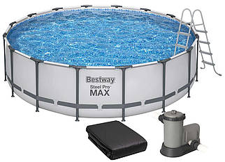 Каркасний басейн Bestway 5612Z (488х122 см) з картриджним фільтром, драбиною та тентом