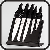 Набір кухонного приладдя 9 предметів кухонне приладдя з підставкою ножі з гарної сталі