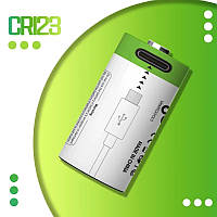 Акумулятор Smartoools CR123A, 16340 із заряджанням через TYPE-C (700 мА·год 3.7V)