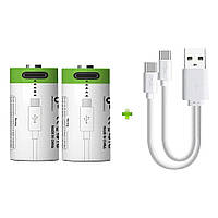 2 Акумулятори з заряджанням через Type-C CR123/CR123A (700mAh 3.7V) + подвійний кабель
