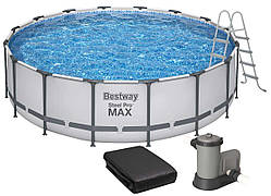 Bestway Каркасний басейн Bestway 5612Z (488х122 см) з картриджним фільтром, драбиною та тентом