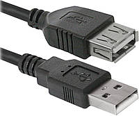 Кабель Defender USB02-17 USB2.0 AM-AF 5 м Черный (87454) (6358277) BM, код: 8368006