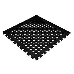 Підлога пазл перфорована - модульне покриття чорне 625x625x10мм (МР50)