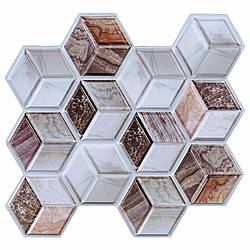 Декоративна ПВХ плитка на самоклейці 3D куби 300х300х5мм, цина за 1 шт. (СПП-506)