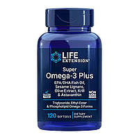 Super Omega-3 Plus EPA/DHA Fish Oil, Sesame Lignans, Olive Extract, Krill Astaxanthin - 120 softgels