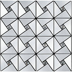 Самоклеюча алюмінієва плитка 300х300х3мм Срібло зі стразами SW-00001325