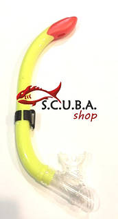 Трубка BS Diver Semidry KID дитяча з клапаном для плавання (жовта)