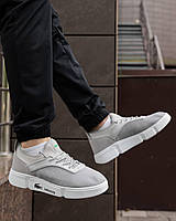 Удобные летние серые мужские кроссовки Lacoste Silver сетка, простые кеды лакост под джинсы для парней
