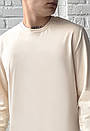 Базовий лонгслів молочного кольору Staff milk basic, фото 4