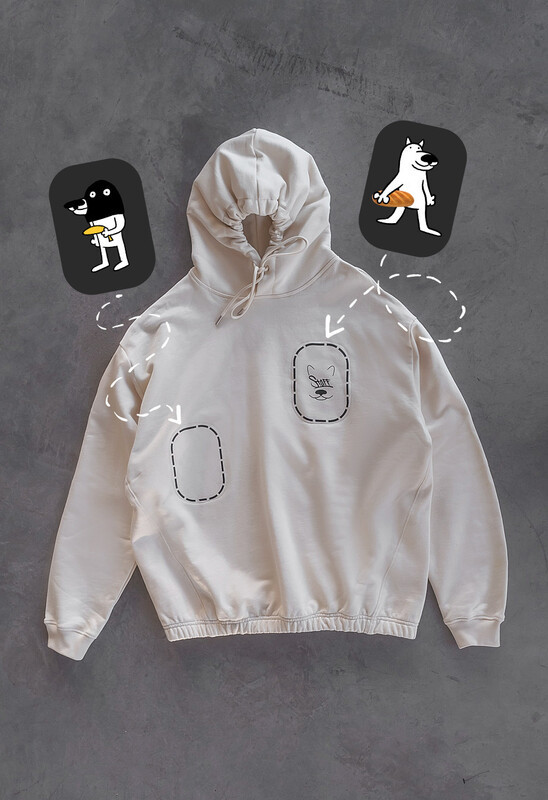 Молодіжне бежеве худі Staff x White Dog beige аплікація