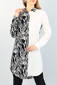 Сорочка подовжена жіноча чорно-білого кольору 172362P