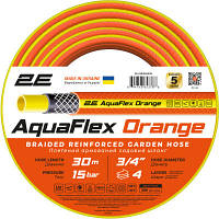 Шланг для поливу 2E AquaFlex Orange 3/4", 30м, 4 шари, 20бар, -10+60°C 2E-GHE34OE30 p