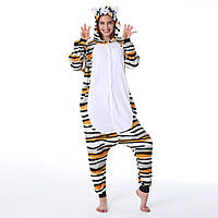 Пижама Кигуруми взрослая BearWear Котик полосатый XL 175 - 185 см Коричневый (K1W1-0194-XL) GG, код: 7407039