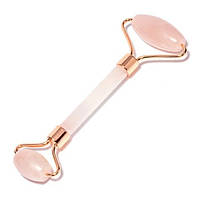 Роликовый массажёр Facial Massage Roller Gua Sha 14.5 см Розовый Кварц TN, код: 8060019