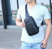 Мужская сумка барсетка на грудь Feidikabolo натуральная кожа | Бананка слинг на плечо кожаная, кроссбоди