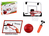 Баскетбольне кільце щит пластик 40,5-30,5см, кільце метал 23см, електр.табло-звук, сітка, м'яч, насос, на