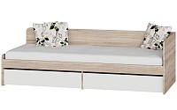 Односпальная кровать с ящиками Эверест Соната-800 сонома + белый GL, код: 6542209