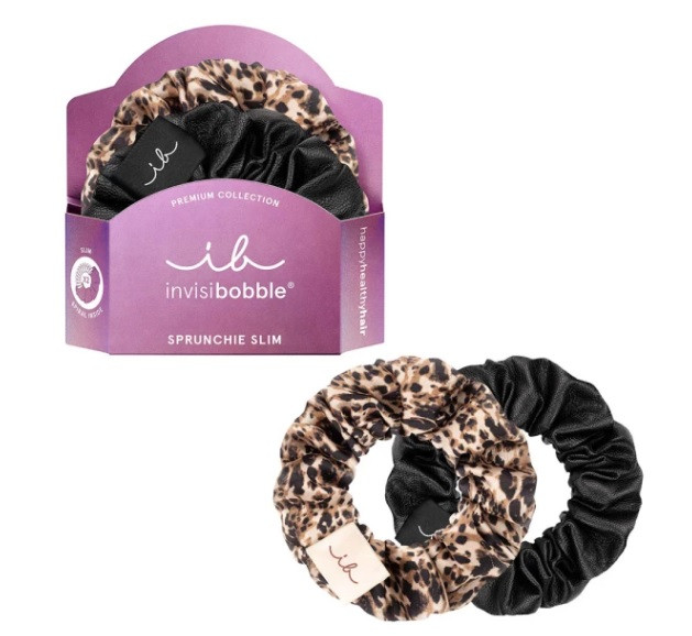 Гумка для волосся InvisiBobble Sprunchie Slim Premium Leo is the New Black 2 шт., фото 1