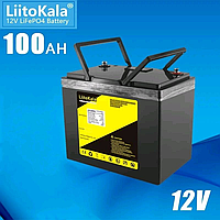 Литий железо фосфатный аккумулятор LiitoKala 12.8V 100Ah LiFePO4 4S1P для систем хранения солнечной енергии