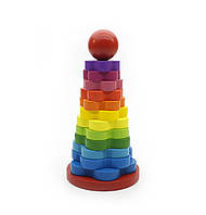 Дерев'яна пірамідка 63966, 14 елементів в коробці