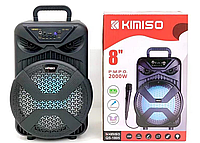 Беспроводная блютуз колонка Kimiso портативнаяс входом и микрофоном,мощная автономная акустическая система QAZ
