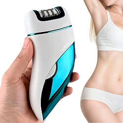 Епілятор жіночий акумуляторний 3 насадки, від USB, VGR V-731 / Депілятор для тіла та ніг / Епілятор пінцетний