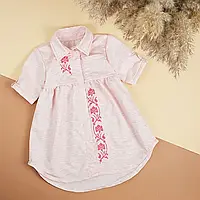 Платье-рубашка с вышивкой "Мира", вышиванка на девочку трикотажная
