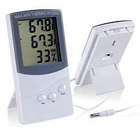 Термометр-гигрометр KTJ TA 318 с выносным датчиком Белый TH, код: 8304562