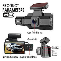 Автовідеореєстратор HD 1080P Dashcam DVR Recorder "Black Box", 2 камери WI-FI, IPS 3''