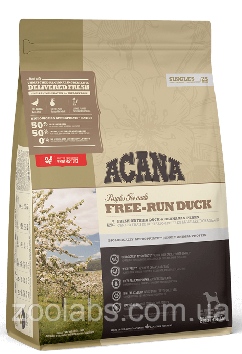 Acana Free Run Duck 2 кг | Сухий корм для собак качка з грушею