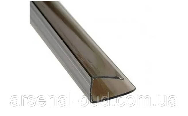 Профіль торцевий  для полікарбоната Oscar UP ( 6мм) довжина 2.10м, колір- бронза, фото 1