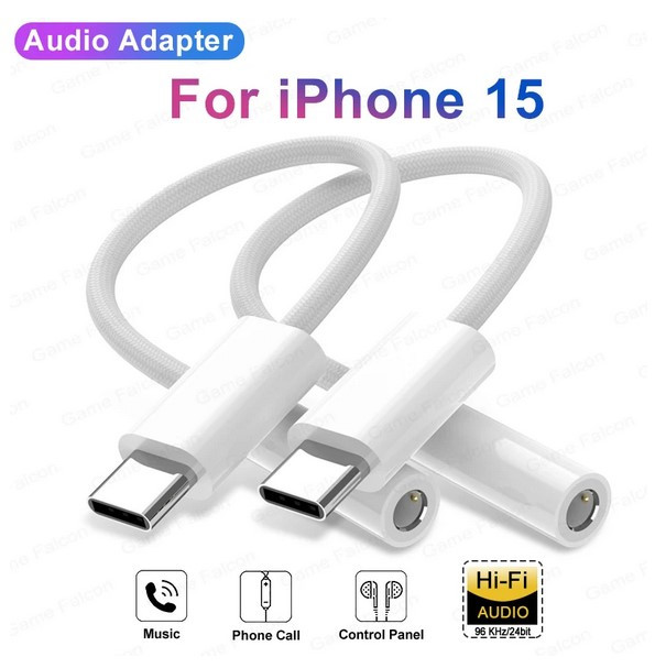 Перехідник-адаптер USB Type-C на AUX штекер 3.5 мм Apple iPhone 15 Pro Max iPhone 15 Plus iPad Pro MacBook, фото 1