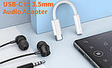 Перехідник-адаптер USB Type-C на AUX штекер 3.5 мм Apple iPhone 15 Pro Max iPhone 15 Plus iPad Pro MacBook, фото 2