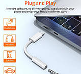 Перехідник-адаптер USB Type-C на AUX штекер 3.5 мм Apple iPhone 15 Pro Max iPhone 15 Plus iPad Pro MacBook, фото 7
