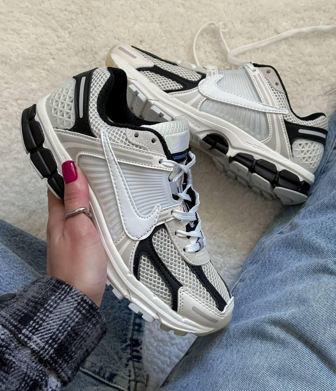 Жіночі кросівки Nike Zoom Vomero 5 Beige White Взуття Найк Зум Вомеро 5 білі шкіра текстиль повсякденні демісезон