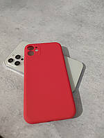 Чехол Full Silicone Case для Apple iPhone 11 красный закрытая камера (без логотипа)