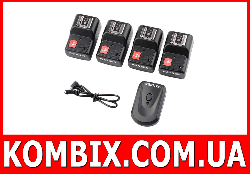 Радиосинхронизатор DSLR-kit PT-04 для Canon, Nikon, ін (1 передавач 4 приймача), фото 1