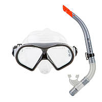 Набір маска та трубка для плавання сірий Dolvor PVC М9510