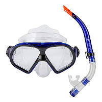 Набір маска та трубка для плавання синій Dolvor PVC М9510