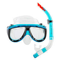 Набір маска та трубка для плавання дитячий блакитний Dolvor PVC М213Р