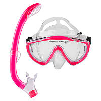 Набір маска та трубка для плавання рожевий Dolvor PVC М171Р