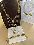 Діор набір браслет та підвіска / Dior, фото 5