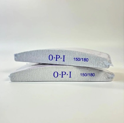 Пилка півмісяць для нігтів OPI 150/180 гріт сіра 1 шт