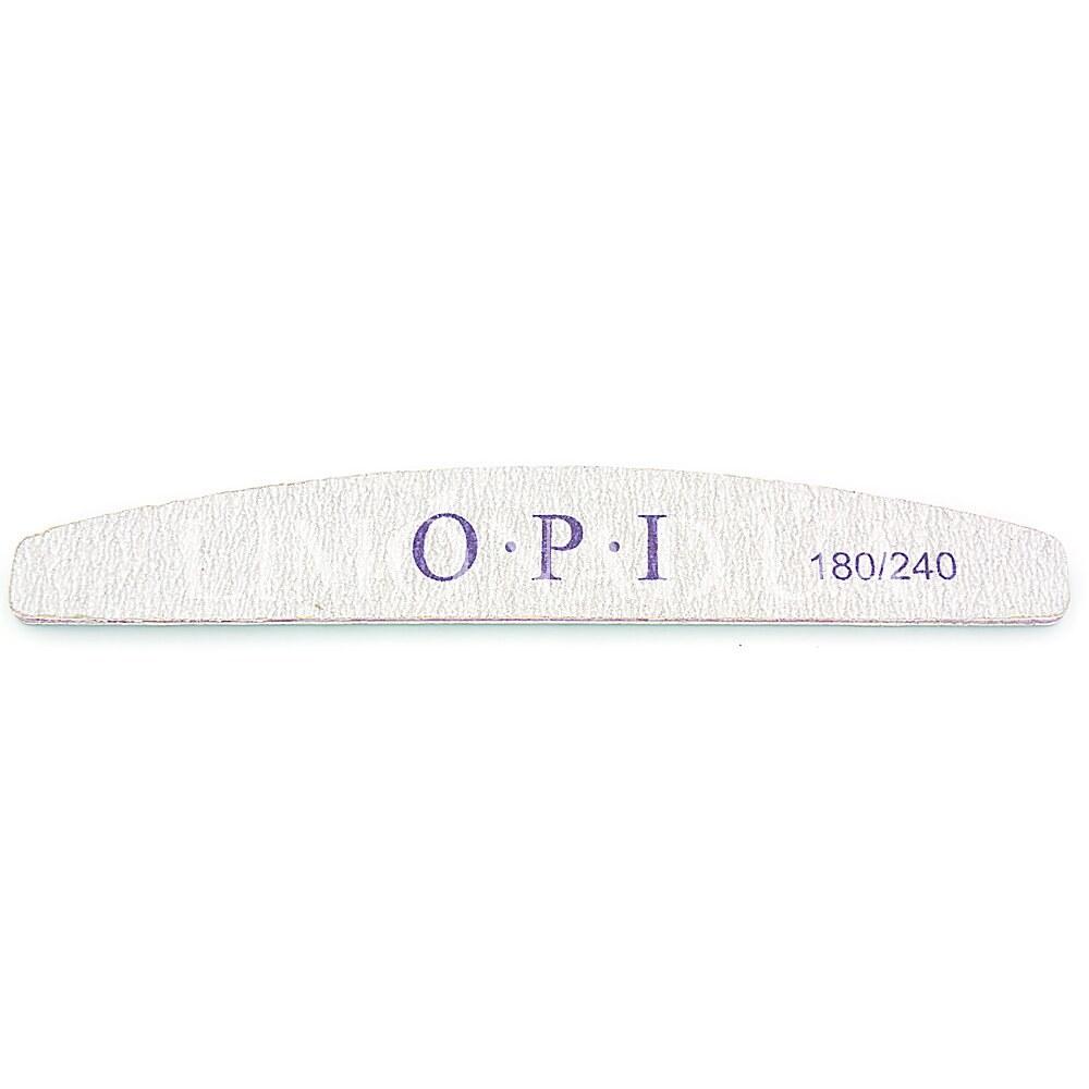 Пилка півмісяць для нігтів OPI 180/240 гріт сіра 25 шт