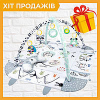 Детский игровой коврик с подвесными игрушками интерактивный 110х100см RICOKIDS Польша