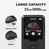 Плеер MP3 Benjie M10 Clip Bluetooth 5.0 Hi-Fi 32Gb з кліпсою, фото 4