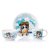 Детский фарфоровый набор посуды 3 пр Panda pilot