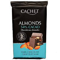 Чорний шоколад з мигдалем Cachet Almonds 54% Cacao, 300 г