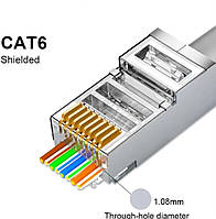 Коннектор проходной RJ-45 8P8C FTP cat.6 упаковка 10 шт.