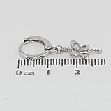 Сережки кільця з підвіскою Бабка Xuping родовані з білим фіанітами, фото 3